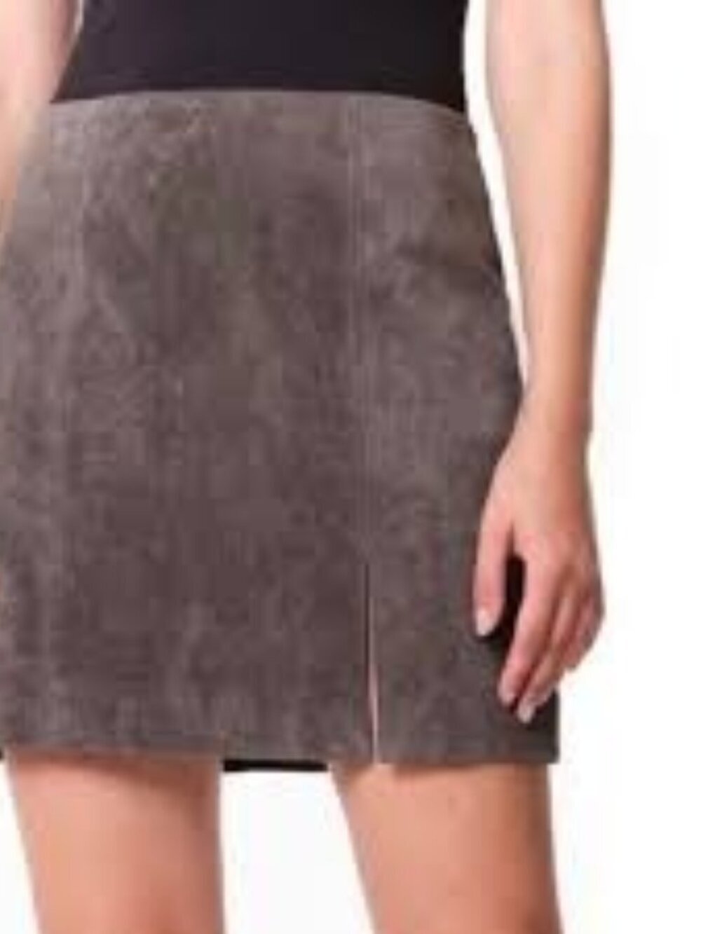 Blank NYC Women's Zip Up Suded Mini Skirt Gray Size 27 Classic Academia
